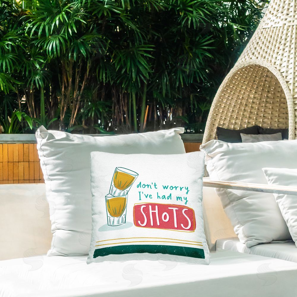 Courtney Morgenstern Alcohol Shots Humor Outdoor Quick-Dry Polyester Printed Throw Pillow in Back Yard