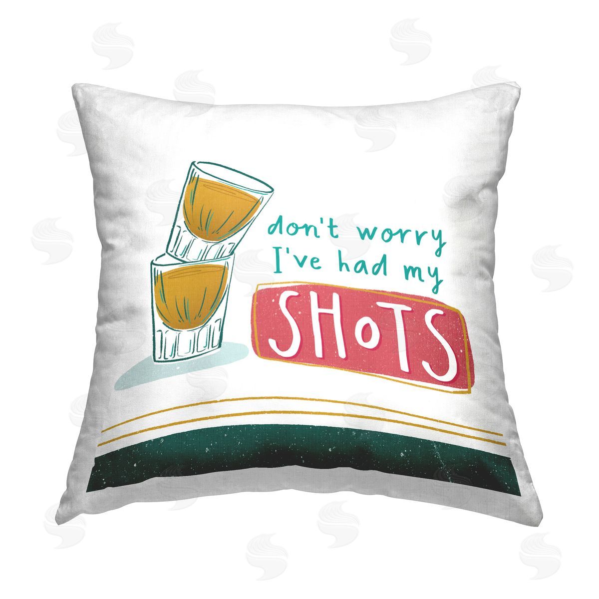Courtney Morgenstern Alcohol Shots Humor Printed Plush Polyester Throw Pillow