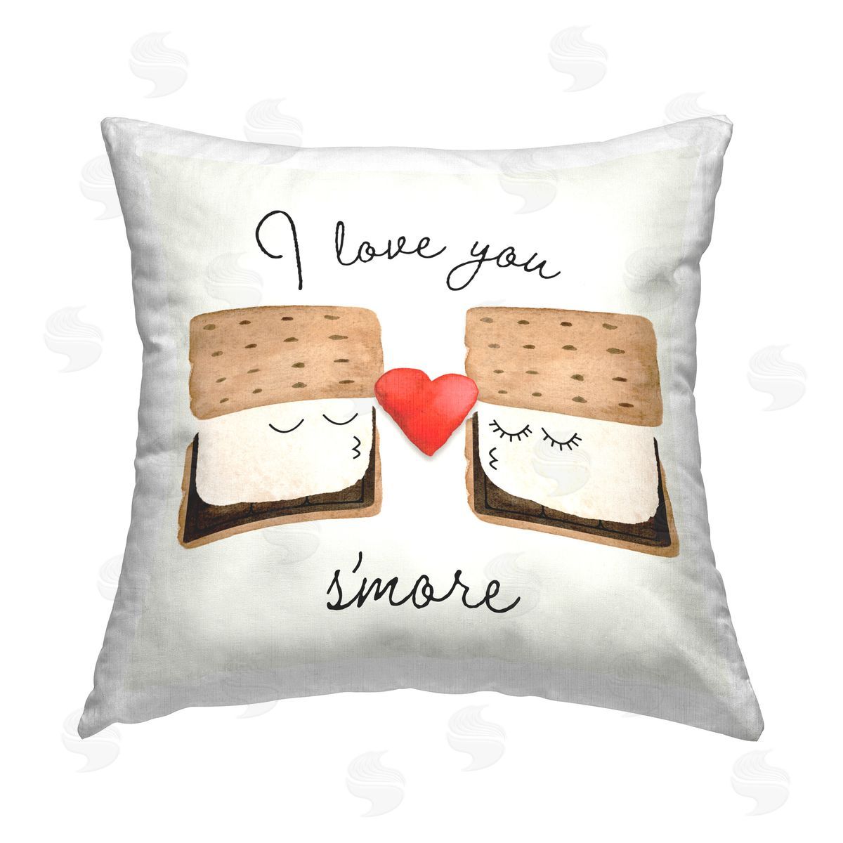 Corinne Rose Designs Love You S'more Printed Plush Polyester Throw Pillow