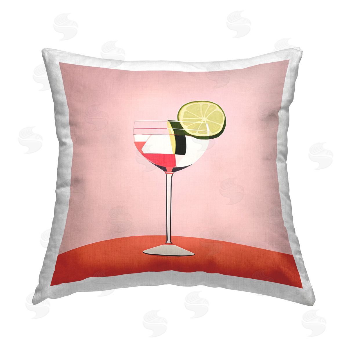 Irena Orlov Cocktail With Lime Printed Plush Polyester Throw Pillow