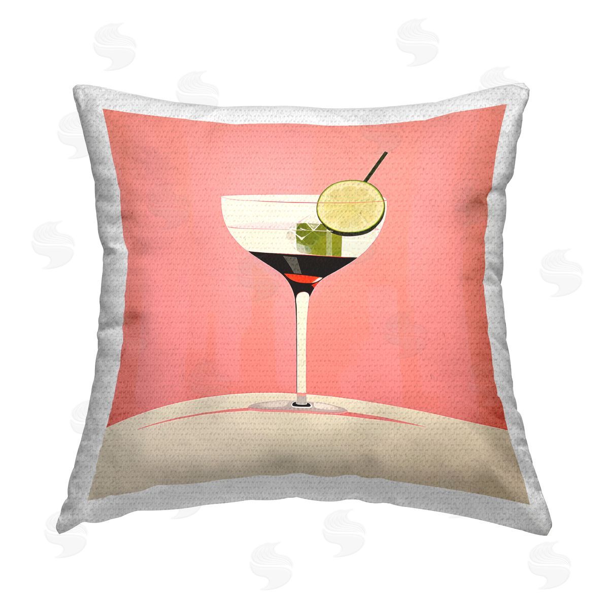 Irena Orlov Simple Cocktail & Lime Outdoor Quick-Dry Polyester Printed Throw Pillow