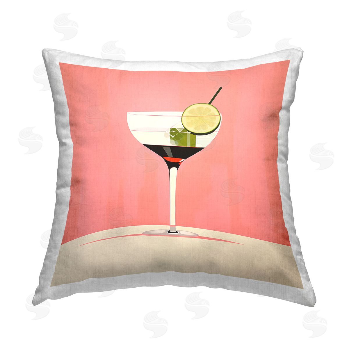 Irena Orlov Simple Cocktail & Lime Printed Plush Polyester Throw Pillow