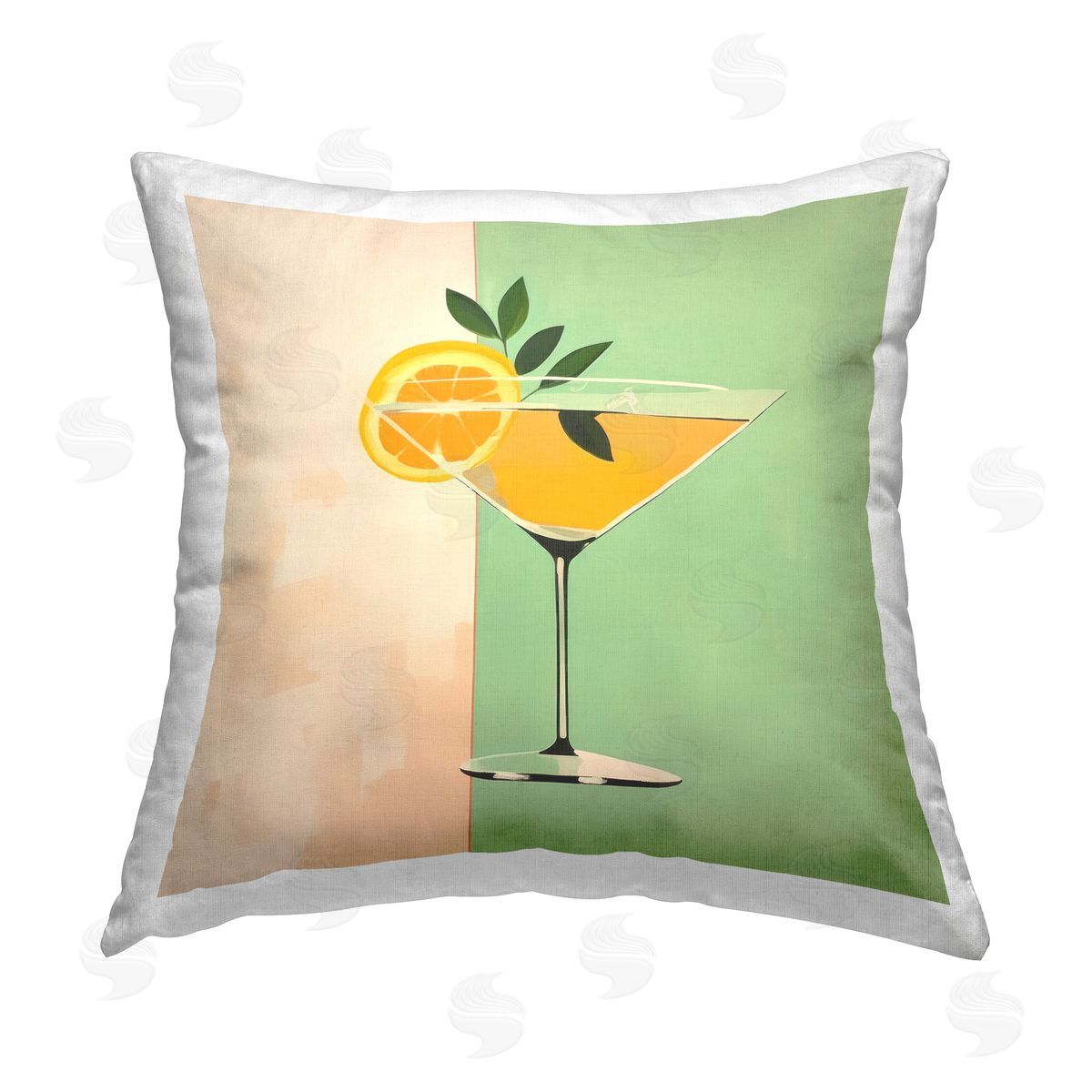 Irena Orlov Citrus Martini Drink Printed Plush Polyester Throw Pillow
