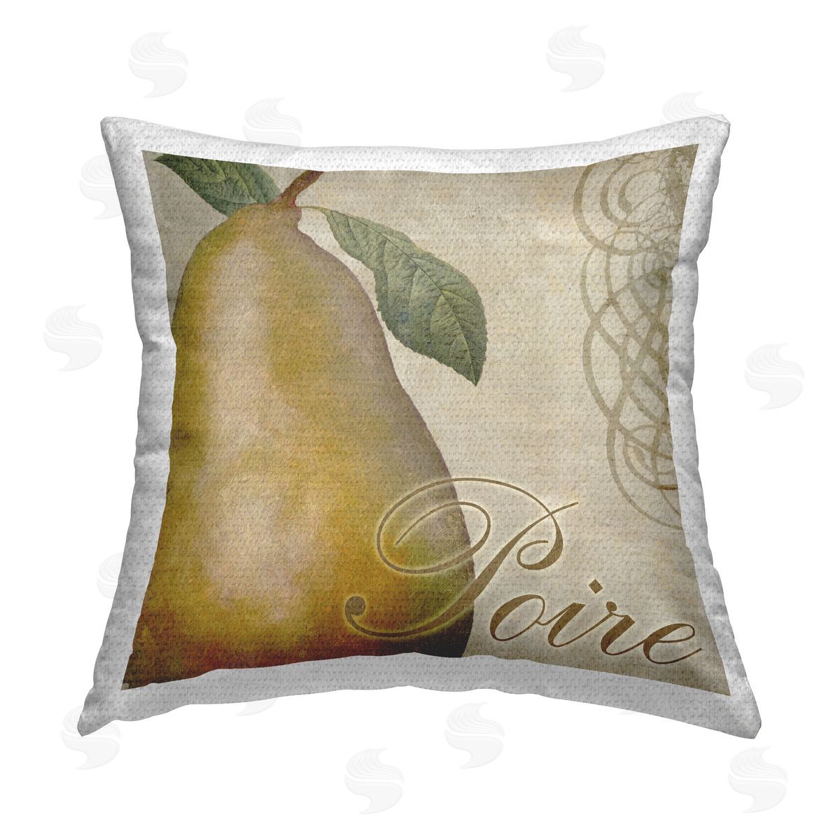 Sasha Vintage French Pear Outdoor Quick-Dry Polyester Printed Throw Pillow