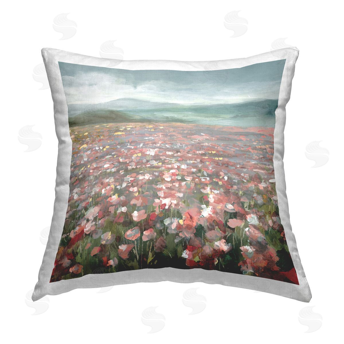 Danhui Nai Soft Headland Wildflowers Printed Plush Polyester Throw Pillow