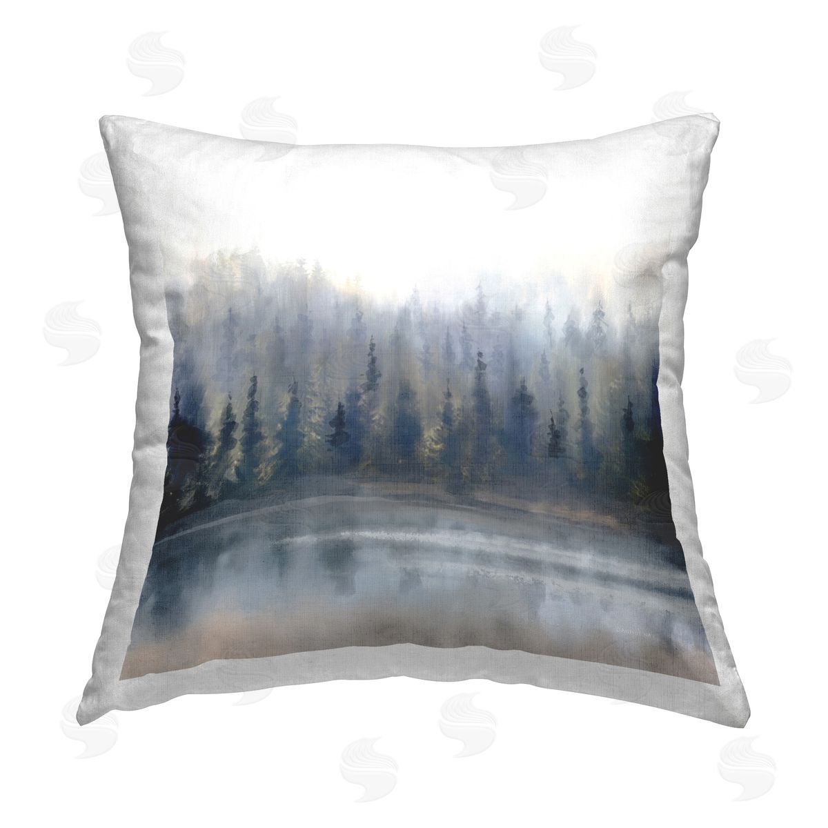 Danhui Nai Misty Gray Forest Printed Plush Polyester Throw Pillow