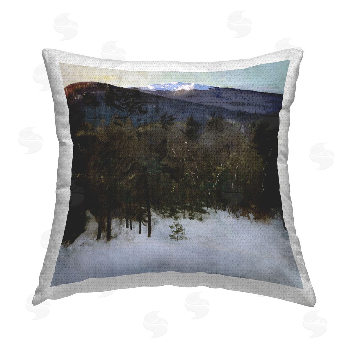 Abbott Handerson Thayer Scenic Snowy Forest Outdoor Quick-Dry Polyester Printed Throw Pillow