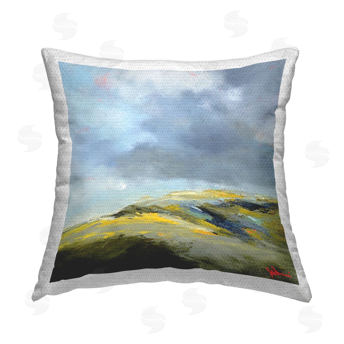 Patrick Dennis Murky Clouds Landscape Outdoor Quick-Dry Polyester Printed Throw Pillow
