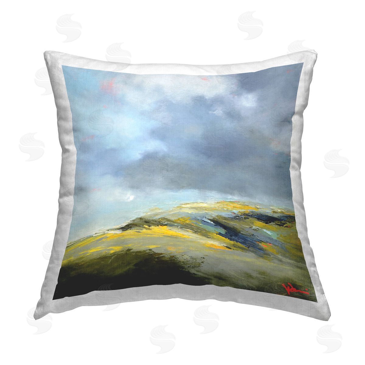 Patrick Dennis Murky Clouds Landscape Printed Plush Polyester Throw Pillow