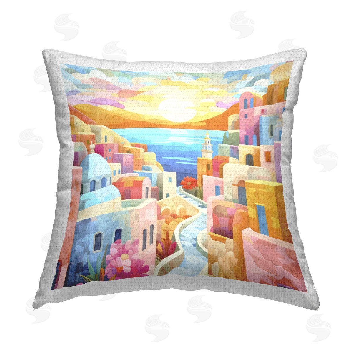Andrea Haase Pastel Seaside Dreams Outdoor Quick-Dry Polyester Printed Throw Pillow
