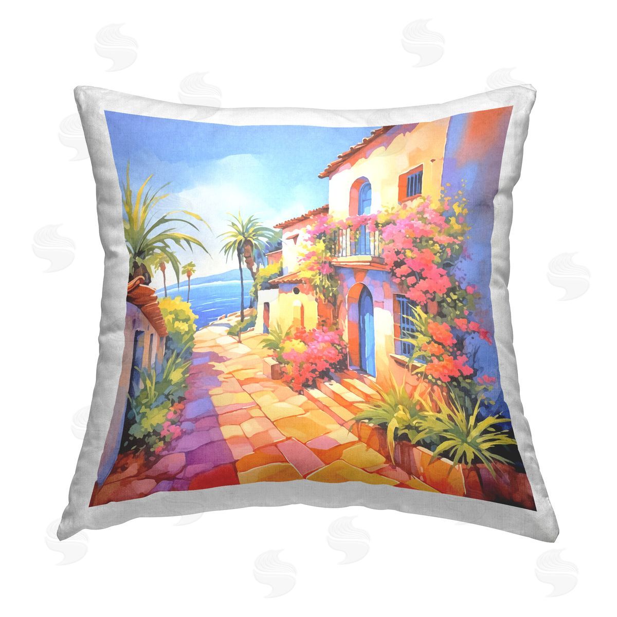 Andrea Haase Tropical Bella Vista Printed Plush Polyester Throw Pillow