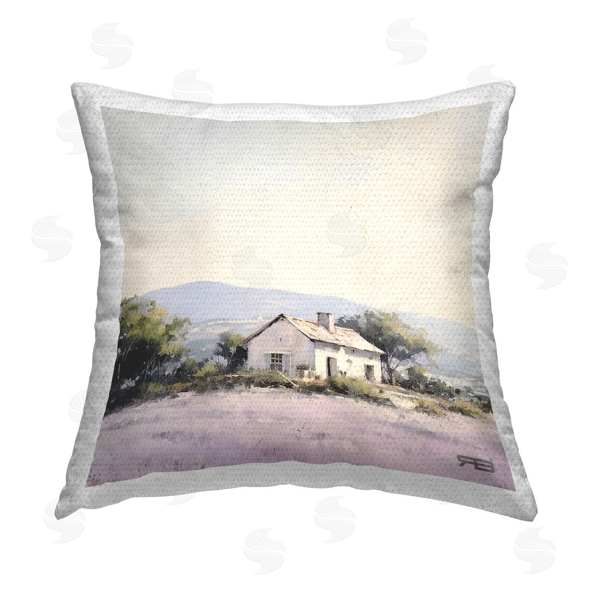 Roozbeh Bahramali Rural Farm Horizon Outdoor Quick-Dry Polyester Printed Throw Pillow