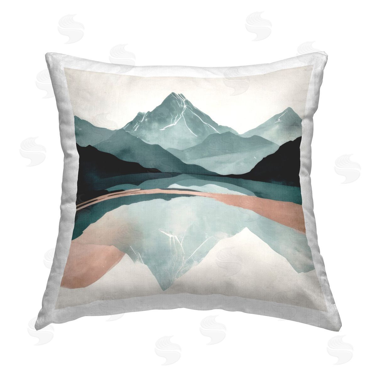 Denise Dundon Reflections of High Peaks Printed Plush Polyester Throw Pillow