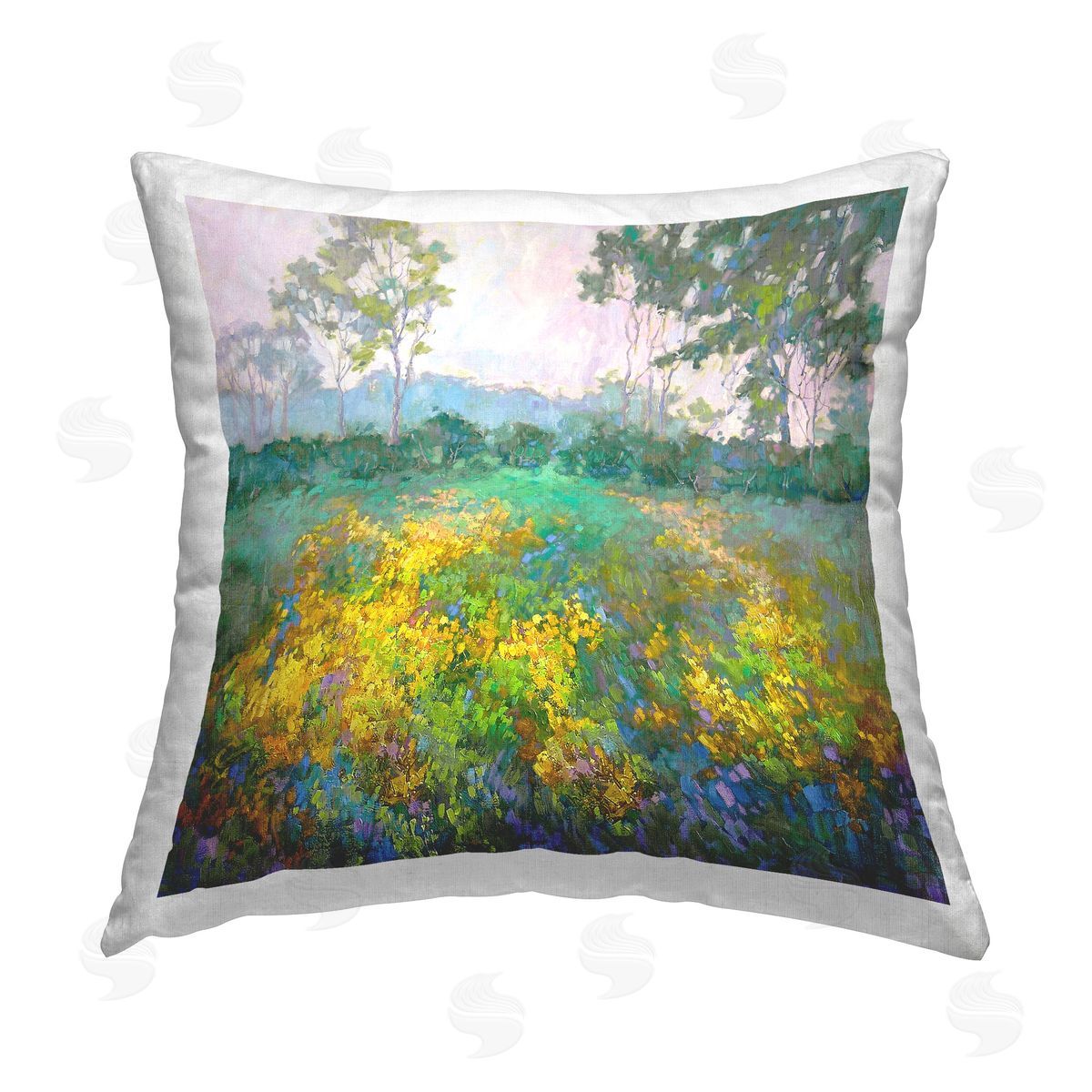 Barbara Schilling Complex Meadow Terrain Printed Plush Polyester Throw Pillow