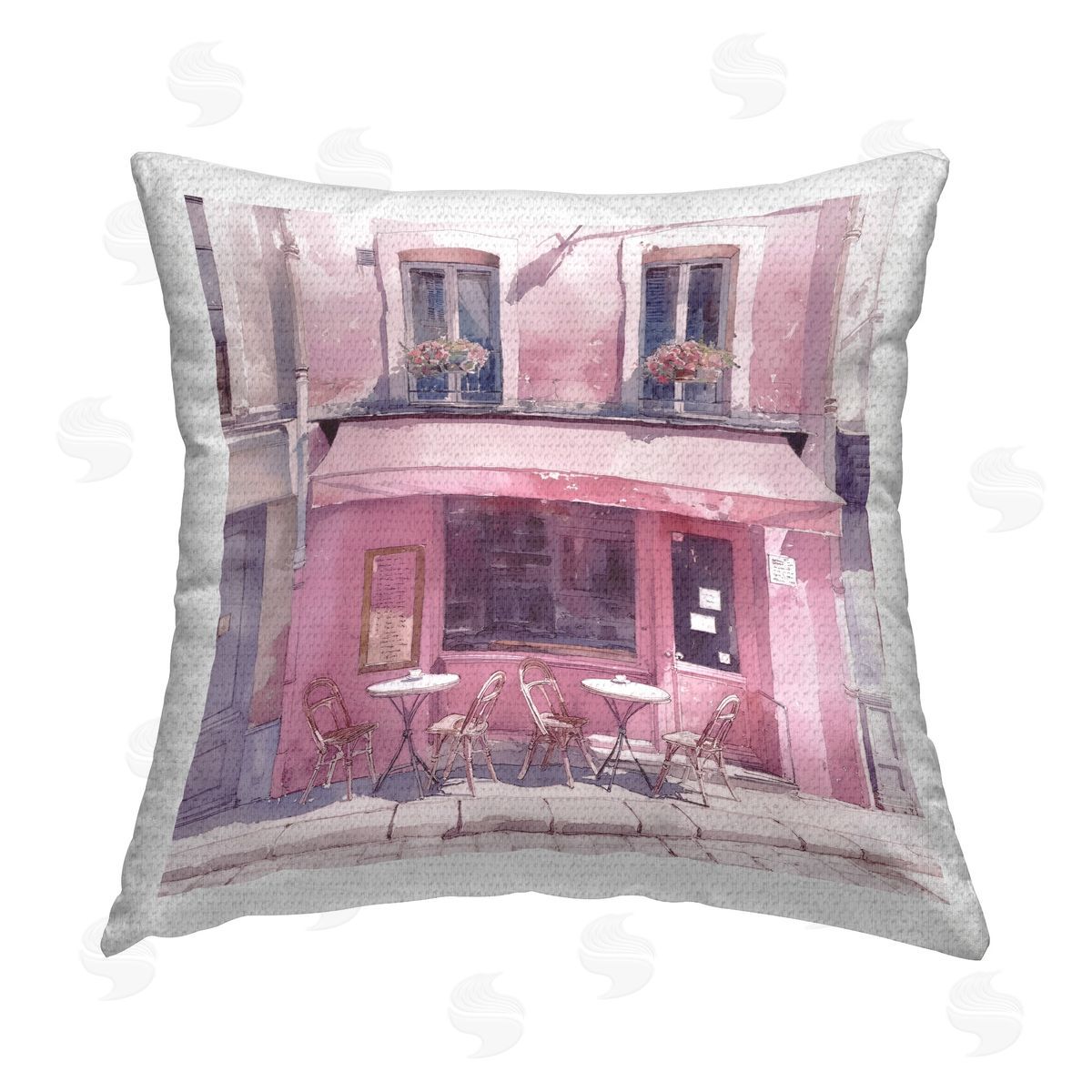 Steve Hunziker Pinkish Delight Caf� Outdoor Quick-Dry Polyester Printed Throw Pillow