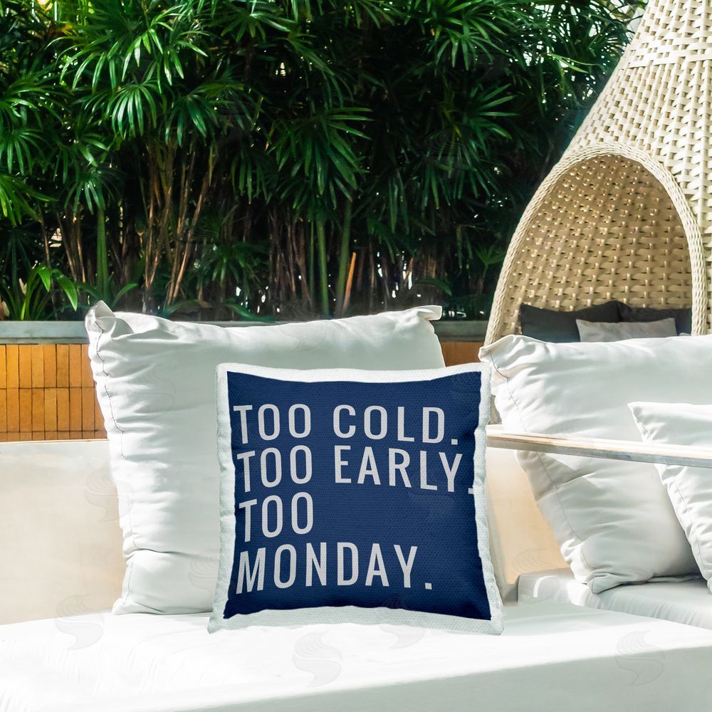 SD Graphics Studio Too Monday Phrase Outdoor Quick-Dry Polyester Printed Throw Pillow in Back Yard