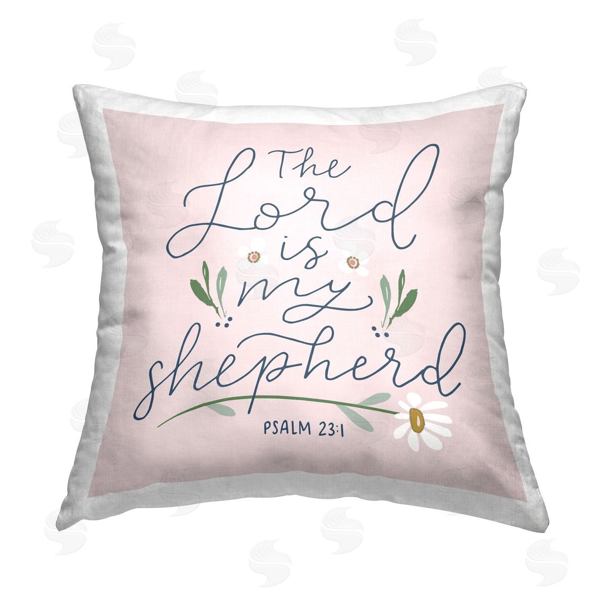 Blue Chair Blessing Lord Is My Shepherd Printed Plush Polyester Throw Pillow