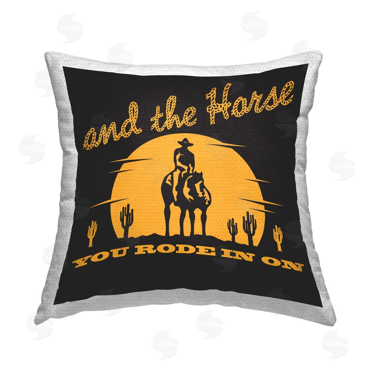 Jedco Brands Inc. Horse You Rode In On Outdoor Quick-Dry Polyester Printed Throw Pillow
