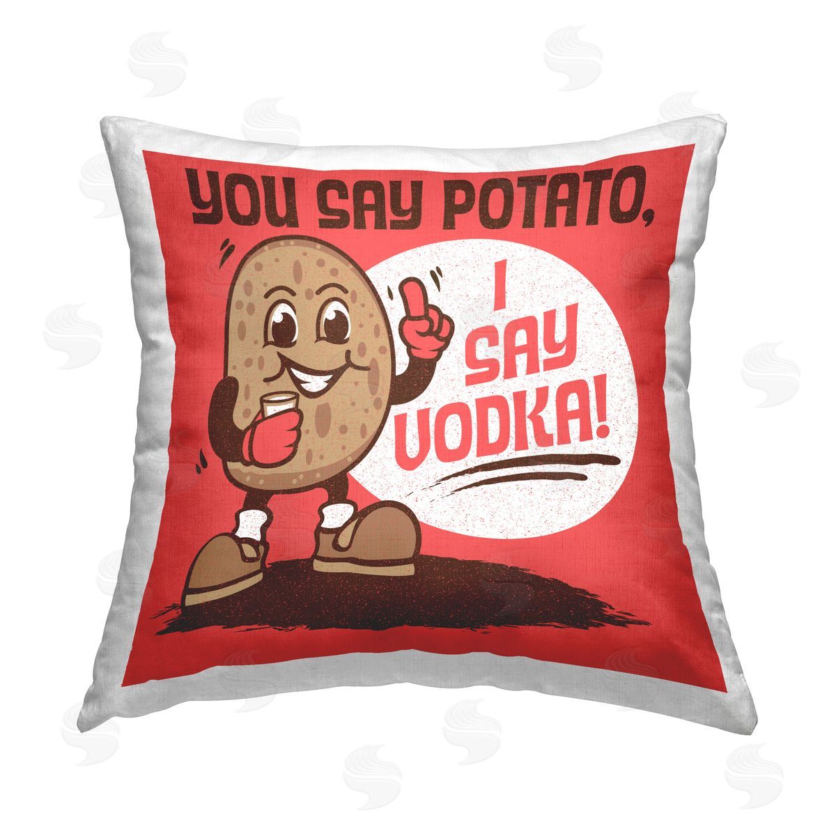 Jedco Brands Inc. Potato & Vodka Printed Plush Polyester Throw Pillow