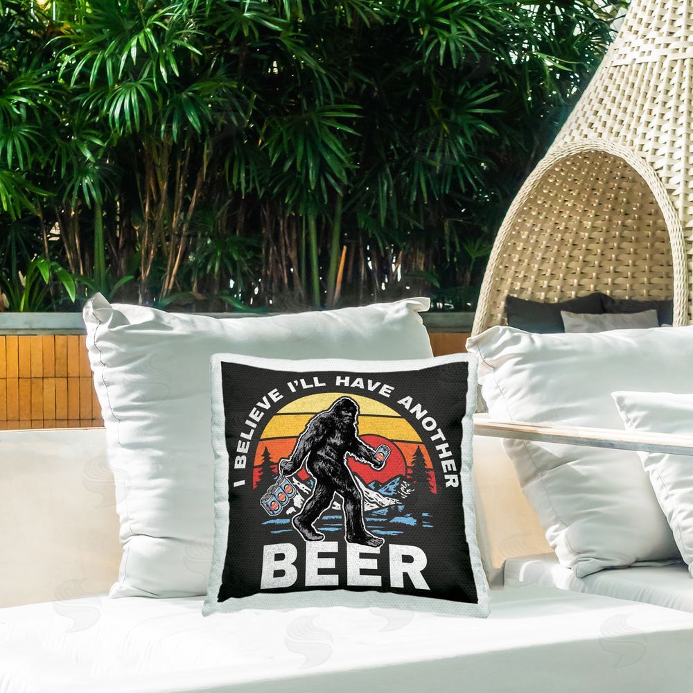 Jedco Brands Inc. Another Beer Monster Outdoor Quick-Dry Polyester Printed Throw Pillow in Back Yard