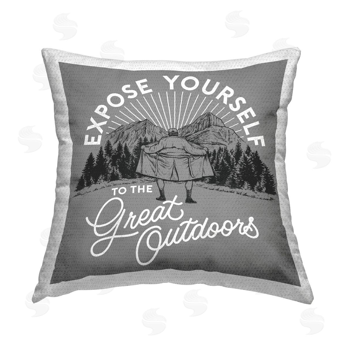 Jedco Brands Inc. Expose Yourself Funny Outdoor Quick-Dry Polyester Printed Throw Pillow