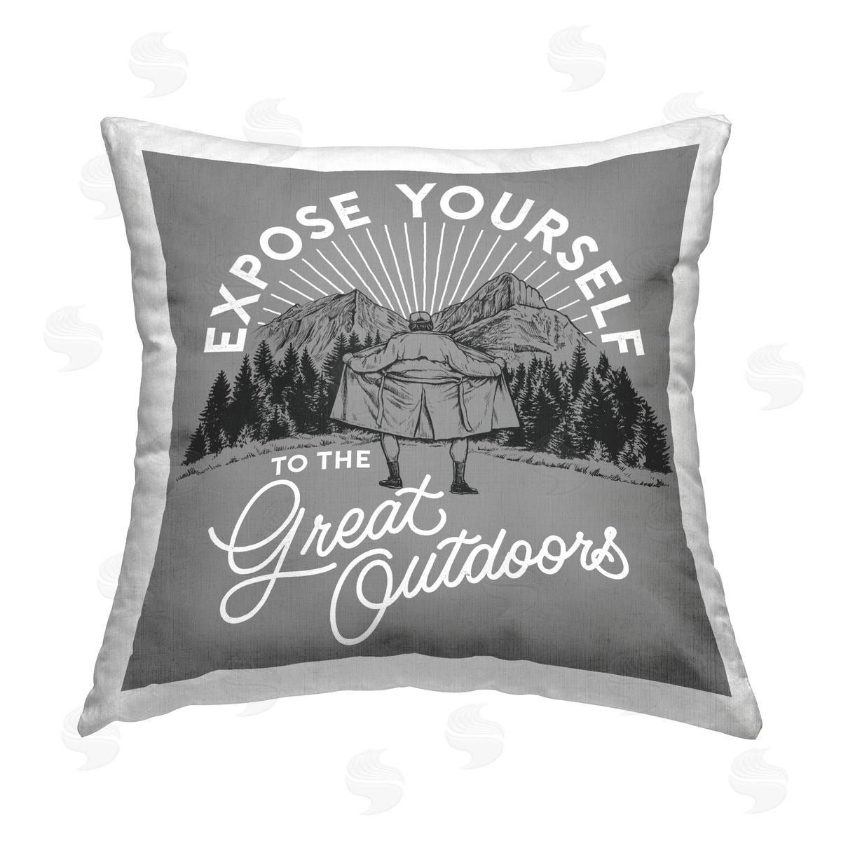 Jedco Brands Inc. Expose Yourself Funny Printed Plush Polyester Throw Pillow