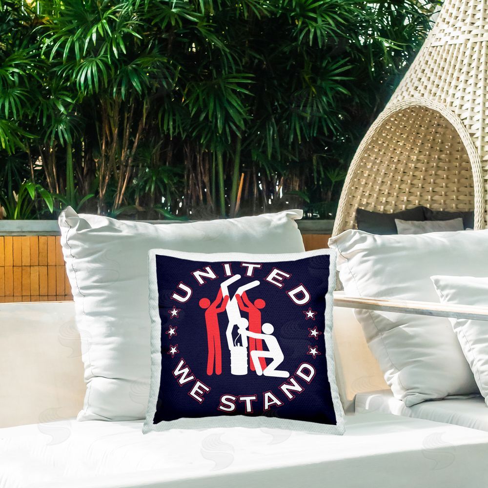 Jedco Brands Inc. Funny Keg Stand Outdoor Quick-Dry Polyester Printed Throw Pillow in Back Yard