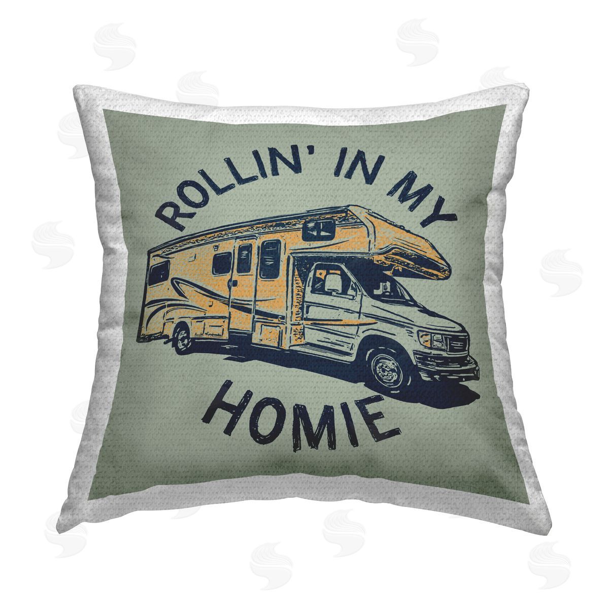 Jedco Brands Inc. Rollin' In My Homie Outdoor Quick-Dry Polyester Printed Throw Pillow