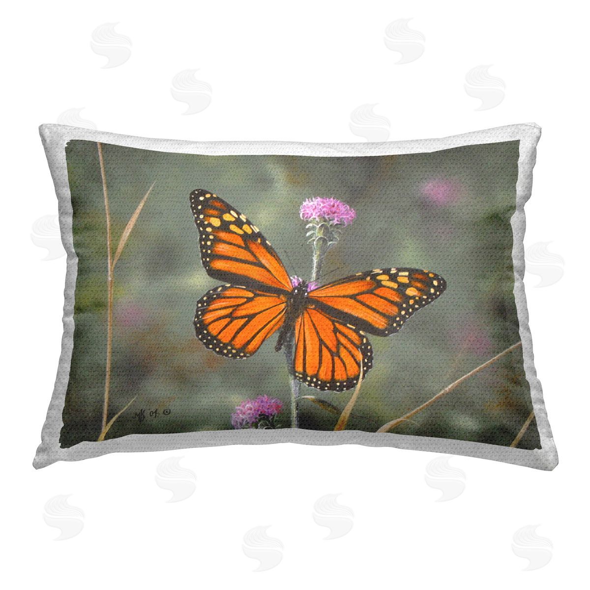 Mark Kelso Summer Visitor Butterfly Outdoor Quick-Dry Polyester Printed Throw Pillow