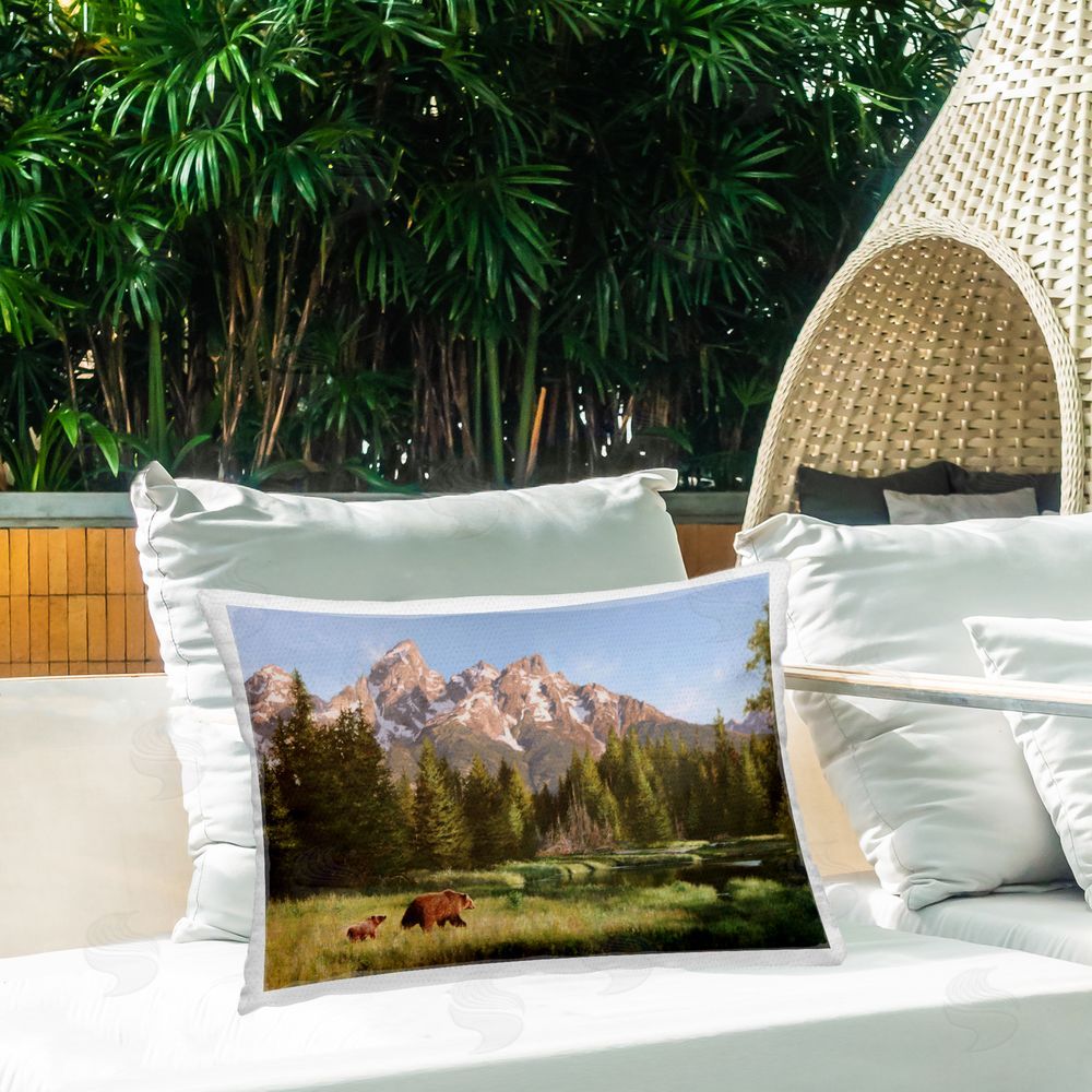 Mark Kelso Taking The Scenic Route Outdoor Quick-Dry Polyester Printed Throw Pillow in Back Yard