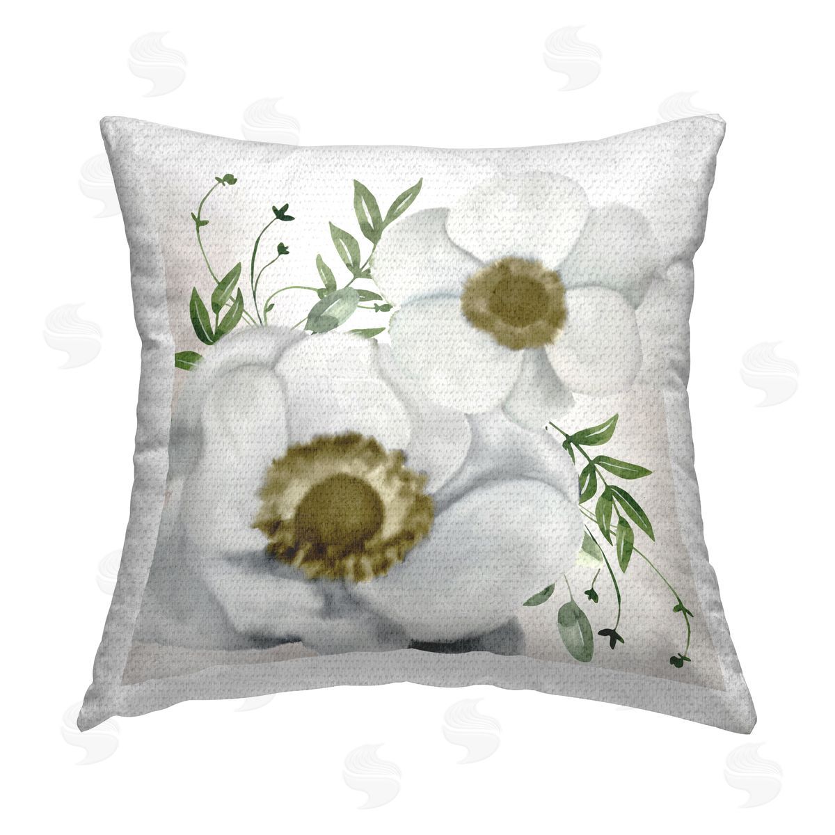 Kim Allen Gold Centered Magnolia Outdoor Quick-Dry Polyester Printed Throw Pillow