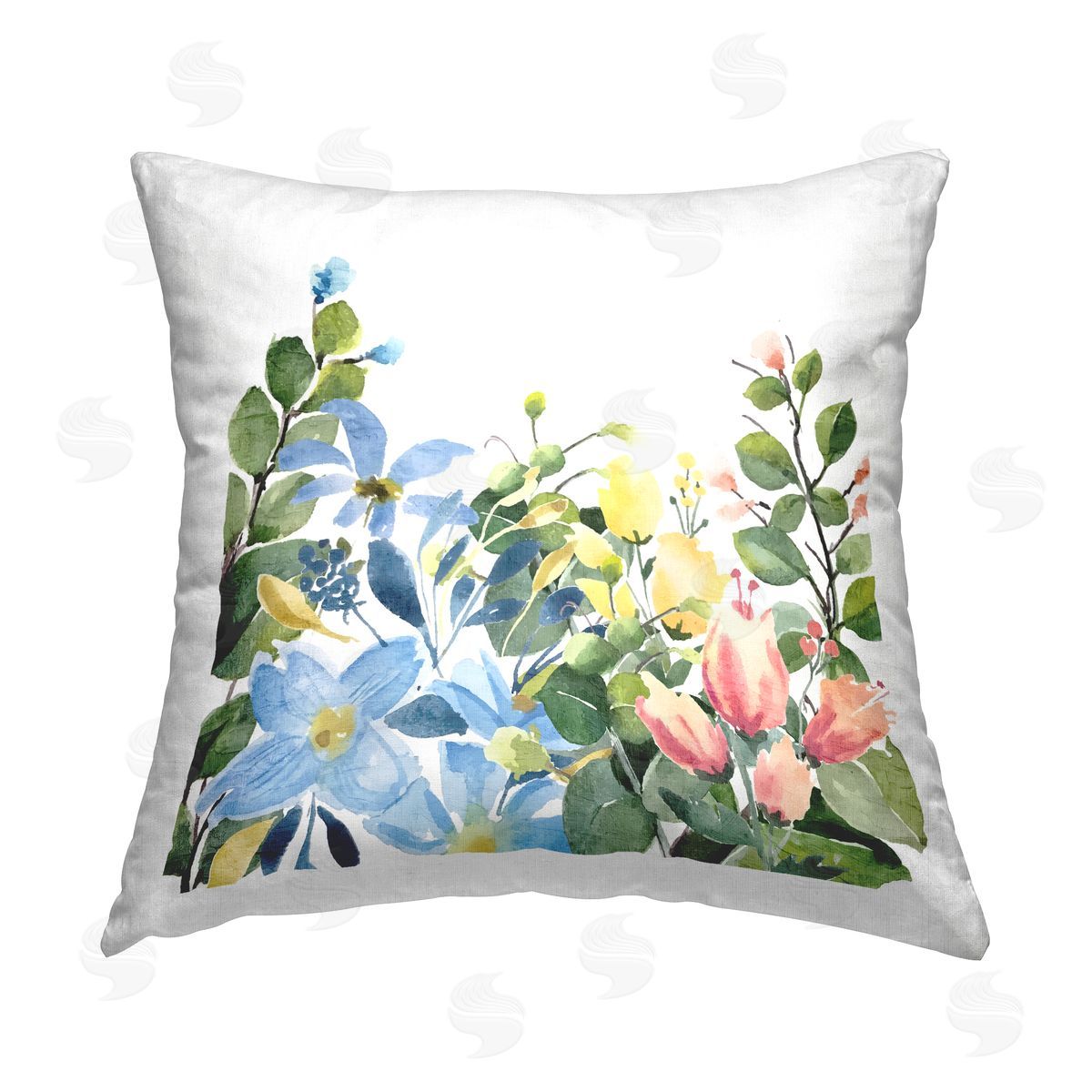 Kim Allen Leafy Spring Blooms Printed Plush Polyester Throw Pillow