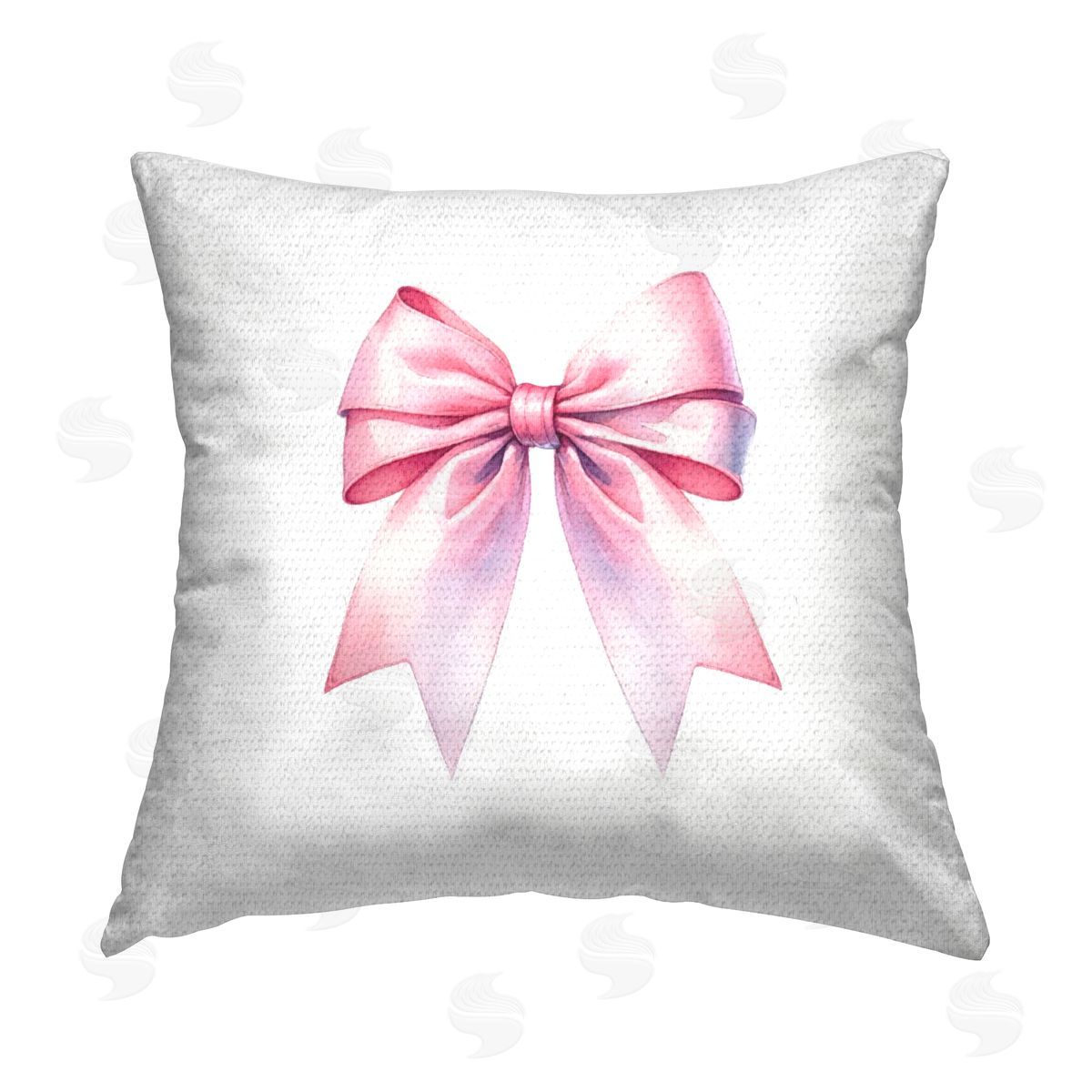Amanda Greenwood Symmetrical Pink Bow Outdoor Quick-Dry Polyester Printed Throw Pillow