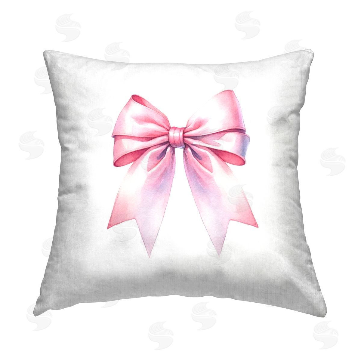 Amanda Greenwood Symmetrical Pink Bow Printed Plush Polyester Throw Pillow