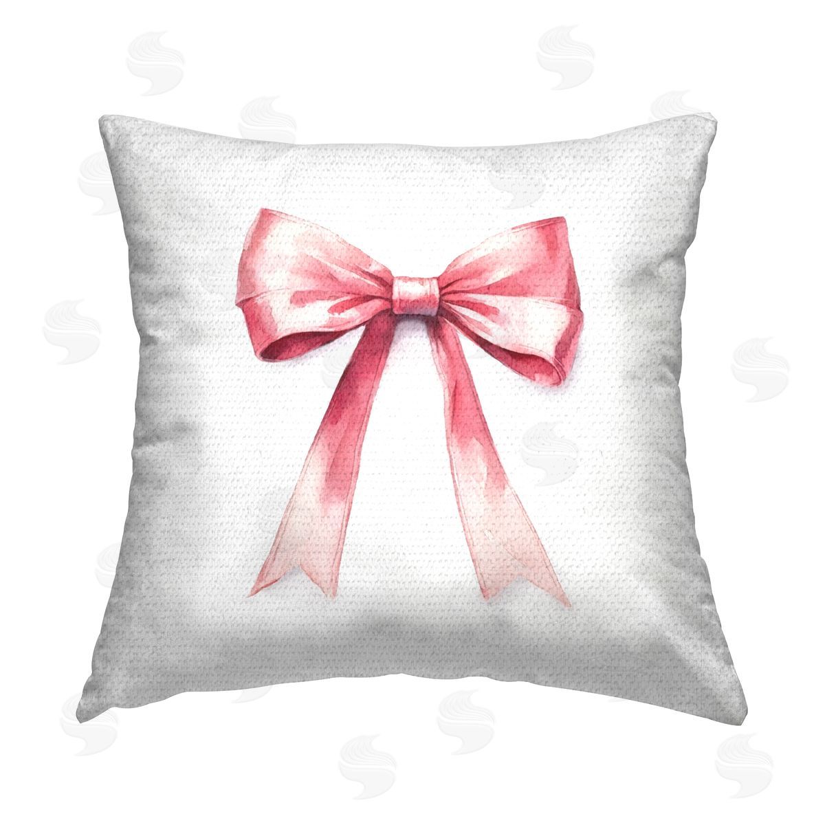 Amanda Greenwood Delicate Pink Bow Outdoor Quick-Dry Polyester Printed Throw Pillow