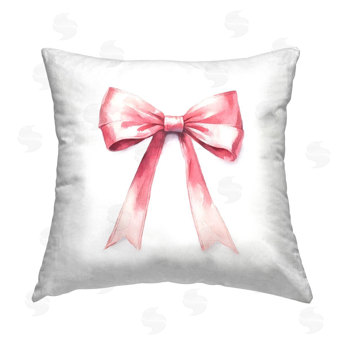 Amanda Greenwood Delicate Pink Bow Printed Plush Polyester Throw Pillow