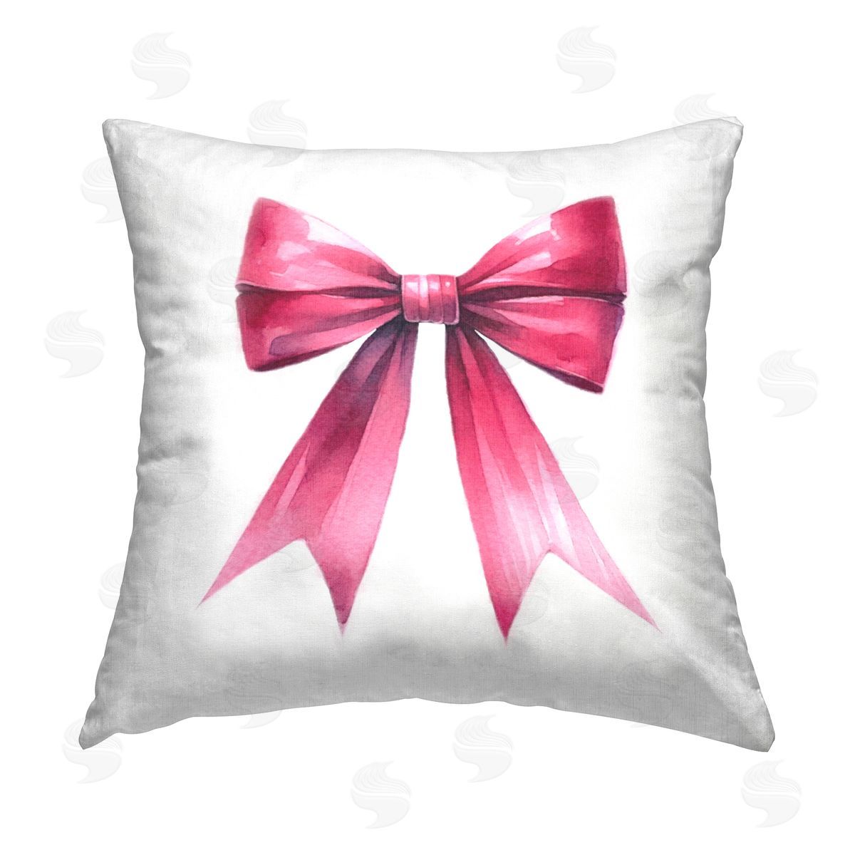Amanda Greenwood Dark Magenta Ribbon Printed Plush Polyester Throw Pillow