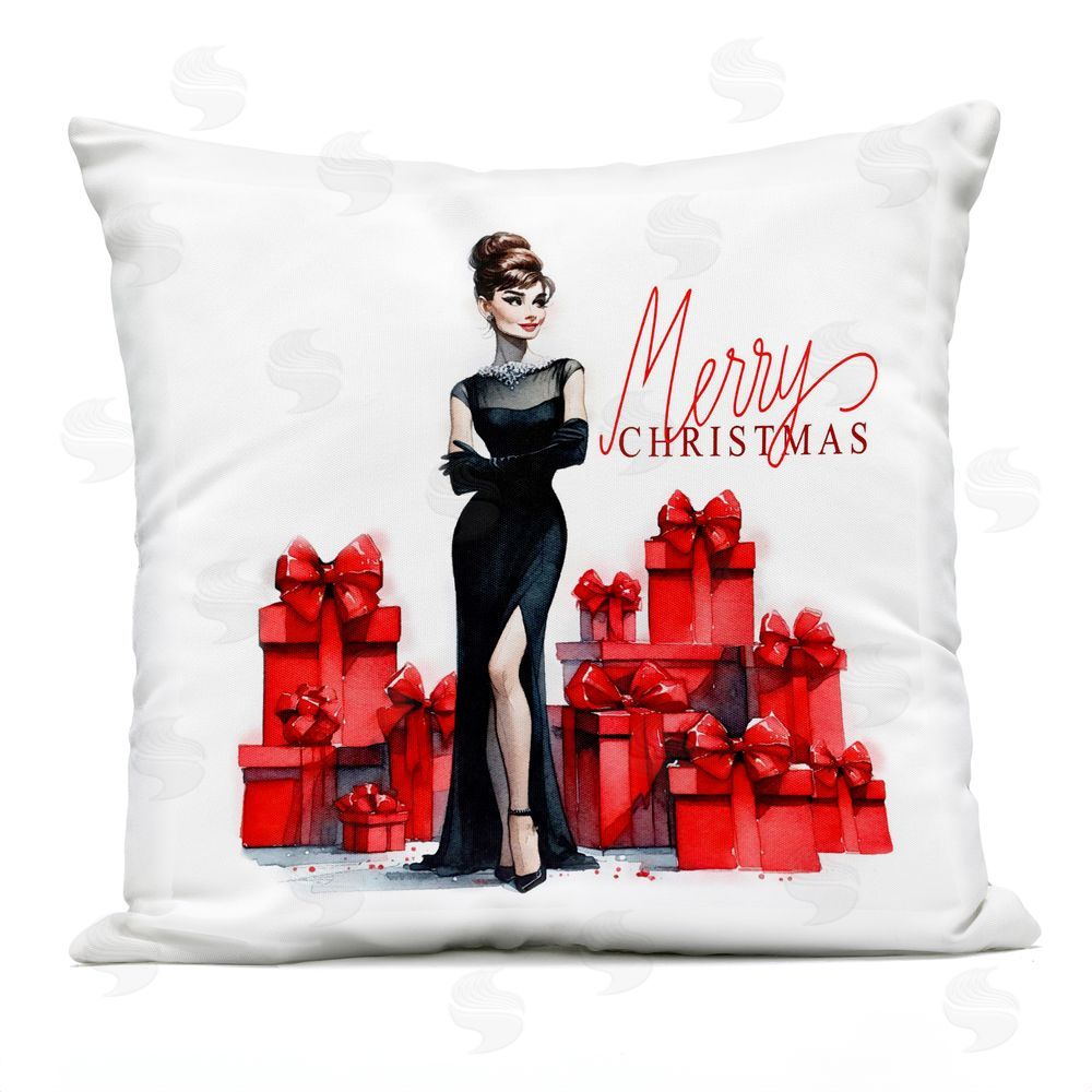 Amanda Greenwood Trendy Merry Christmas Outdoor Quick-Dry Polyester Printed Throw Pillow