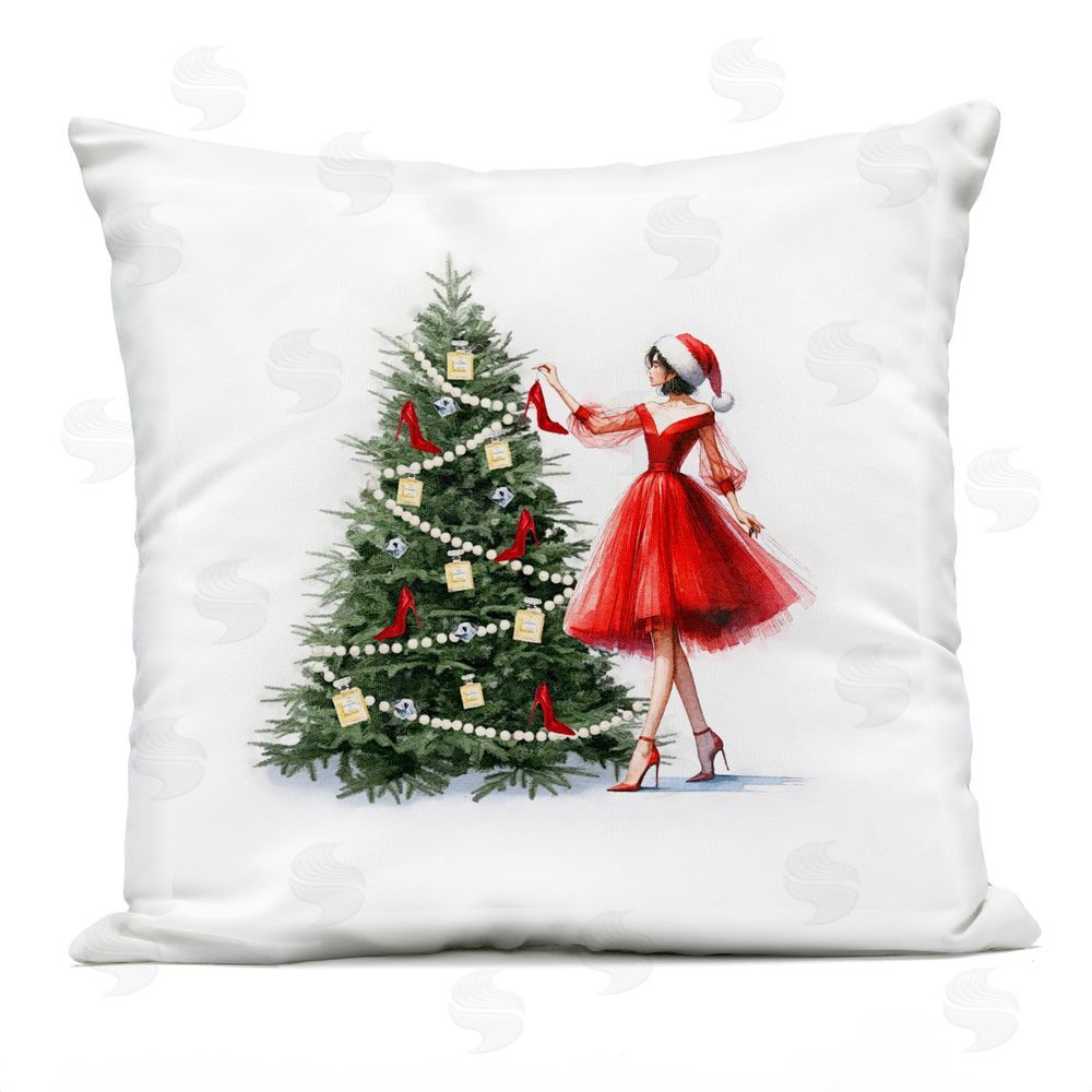 Amanda Greenwood Holiday Tree Glam Accessories Outdoor Quick-Dry Polyester Printed Throw Pillow