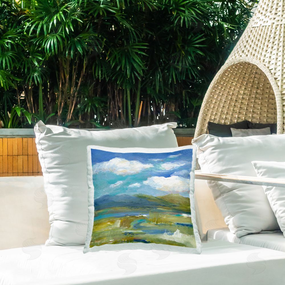 Lanie Loreth All Its Beauty Landscape Outdoor Quick-Dry Polyester Printed Throw Pillow in Back Yard