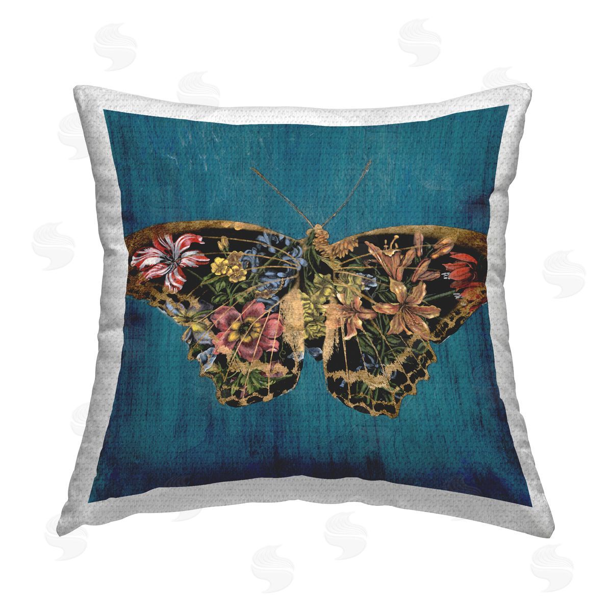 Naomi McCavitt Lily Pattern Butterfly Outdoor Quick-Dry Polyester Printed Throw Pillow