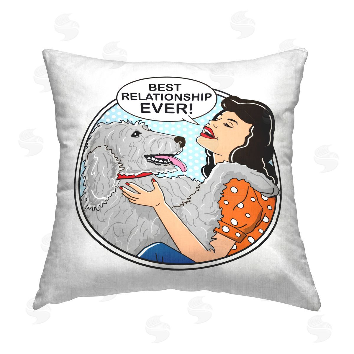 Dog Is Good Best Relationship Ever Dog Printed Plush Polyester Throw Pillow