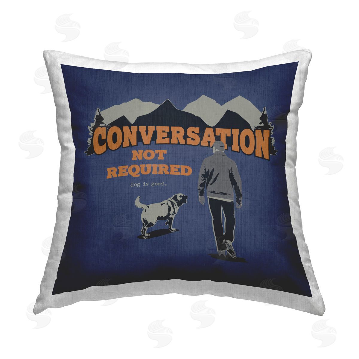Dog Is Good No Conversation Dog Humor Printed Plush Polyester Throw Pillow