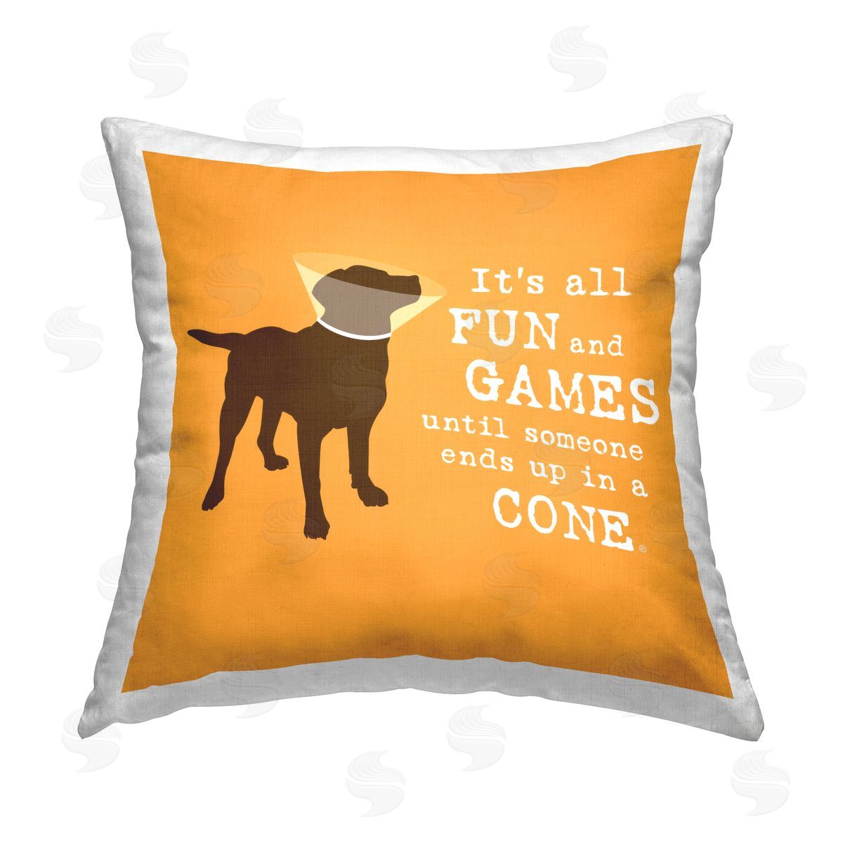 Dog Is Good Fun & Games Cone Printed Plush Polyester Throw Pillow