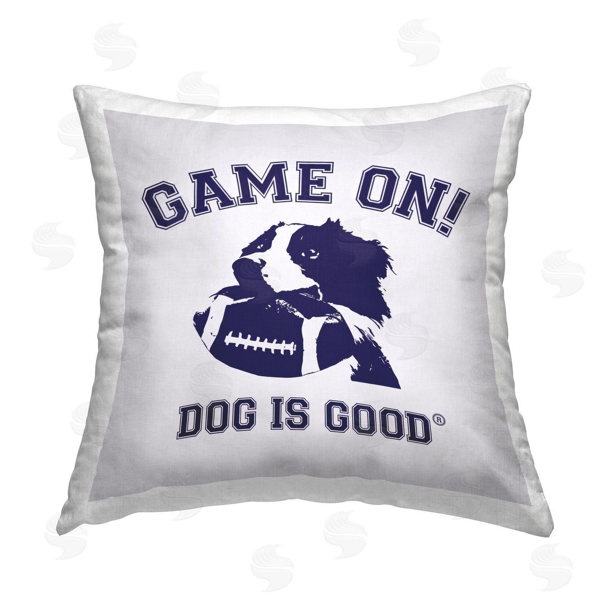 Dog Is Good Game On Dog & Football Printed Plush Polyester Throw Pillow