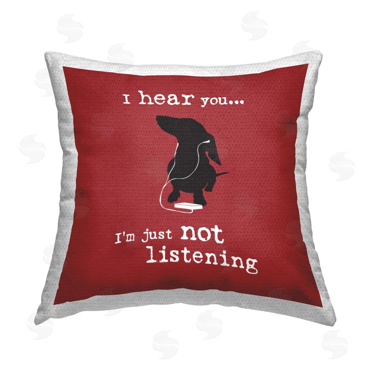 Dog Is Good Not Listening Dog Headphones Outdoor Quick-Dry Polyester Printed Throw Pillow