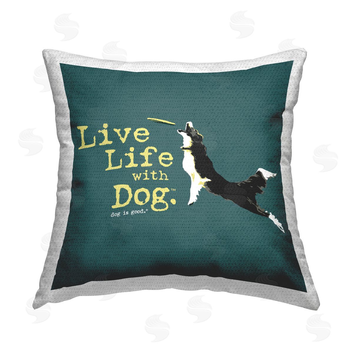 Dog Is Good Dog Playing Fetch Phrase Outdoor Quick-Dry Polyester Printed Throw Pillow