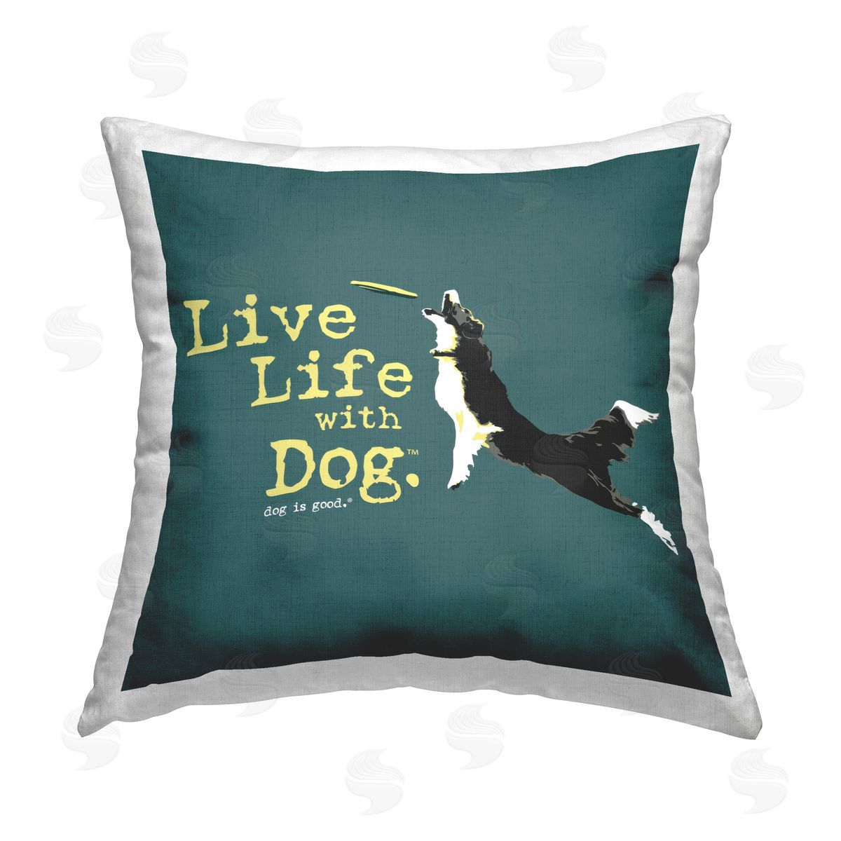 Dog Is Good Dog Playing Fetch Phrase Printed Plush Polyester Throw Pillow