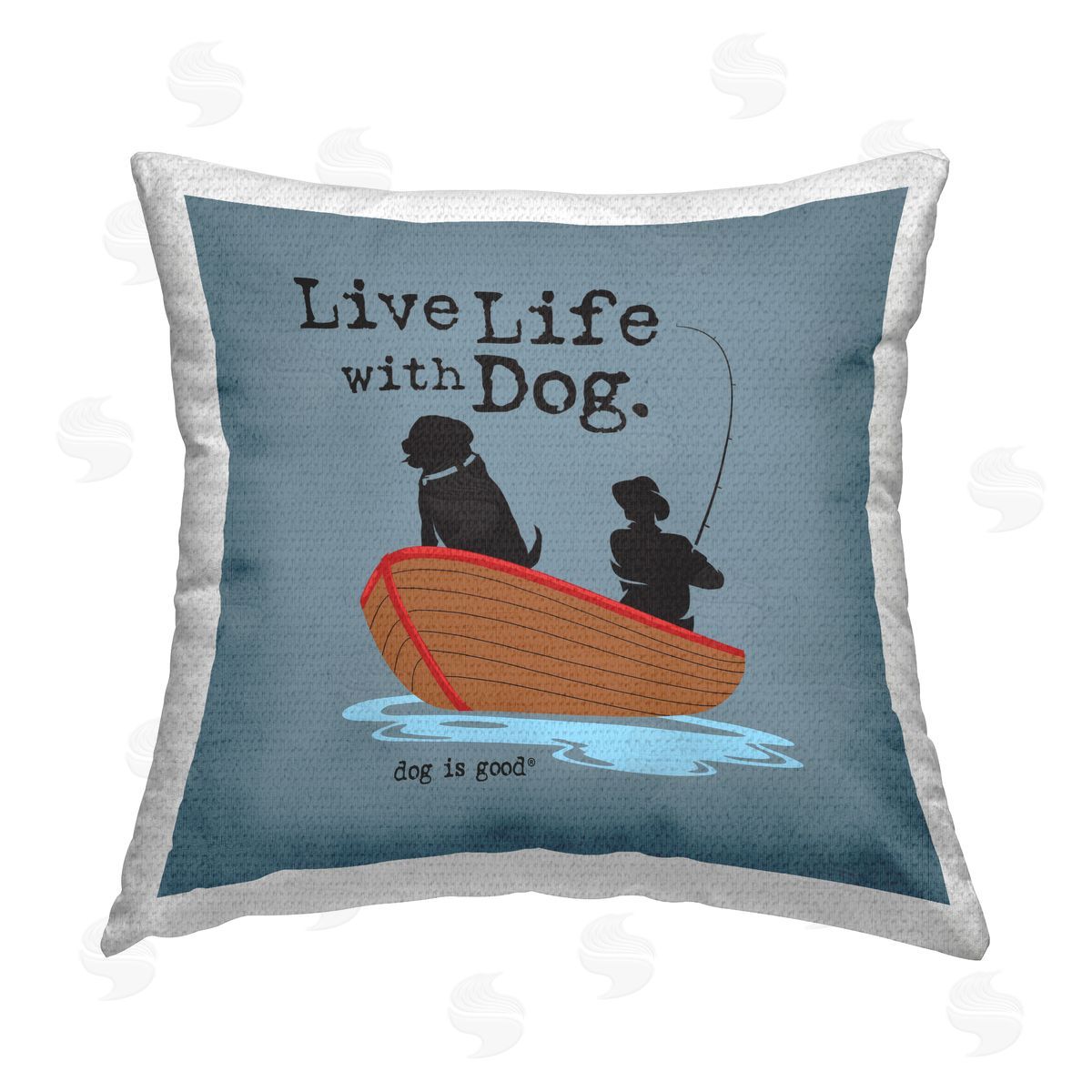 Dog Is Good Boat Life with Dog Outdoor Quick-Dry Polyester Printed Throw Pillow