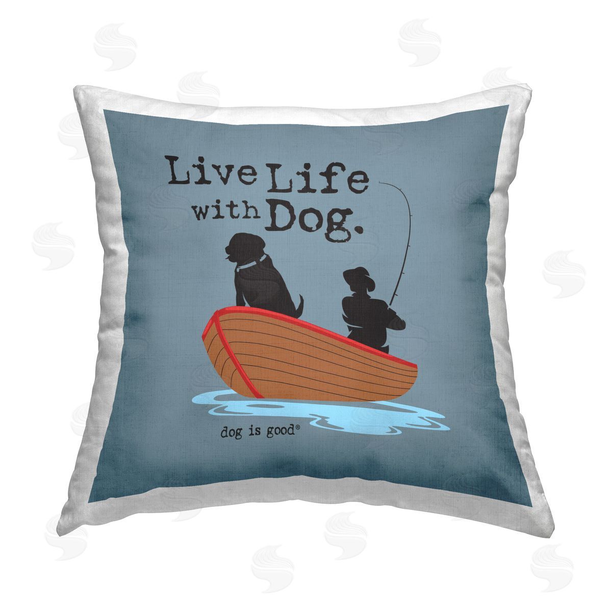 Dog Is Good Boat Life with Dog Printed Plush Polyester Throw Pillow
